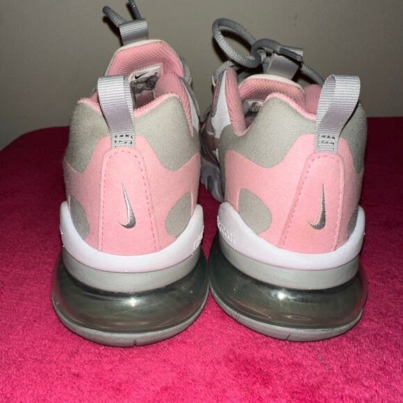 Nike Air Max 270 React (GS) White/Pink & Grey - Picture 6 of 9